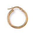 Yellow Gold 19mm Twisted Hoop Earrings