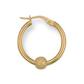 Yellow Gold 20mm Glitter Ball Hoop Earrings