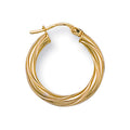 Yellow Gold 21mm Twisted Hoop Earrings 1.1g