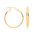 Yellow Gold 24mm Hoop Earrings