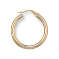 Yellow Gold 26mm Round Tube Hoop Earrings