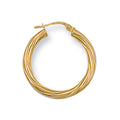 Yellow Gold 26mm Twisted Hoop Earrings 1.3g