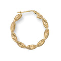 Yellow Gold 27mm Twisted Hoop Earrings 1.6g
