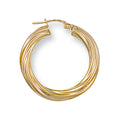 Yellow Gold 27mm Twisted Hoop Earrings 2g