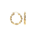 Yellow Gold 29mm Ribbed Twist Hoop Earrings