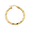Yellow Gold 31.2mm Fancy Hoop Earrings