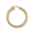 Yellow Gold 31mm Twisted Hoop Earrings 1.6g