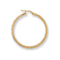 Yellow Gold 33mm Twisted Hoop Earrings