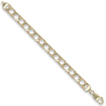 Yellow Gold 7.5mm Plain & Bark Casted Curb Baby Bracelet
