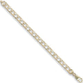 Yellow Gold 7mm Plain & Bark Casted Curb Baby Bracelet