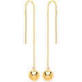 Yellow Gold Ball Chain Threader Earrings