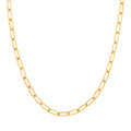 Yellow Gold Big Paper Clip Hollow Necklace/bracelet
