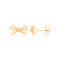 Yellow Gold Bow Stud Earrings
