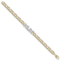 Yellow Gold Casted CZ Mum Bracelet