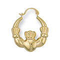 Yellow Gold Claddagh Creoles 1g