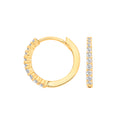 Yellow Gold Claw Set CZ Small Huggies