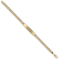 Yellow Gold Curb Id Ladies Bracelet