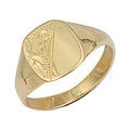 Yellow Gold Cushion Engraved Maiden Signet Ring 2.8g (£395)