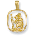 Yellow Gold Cut Out St Christopher Pendant 1.9g
