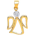 Yellow Gold CZ Angel Pendant