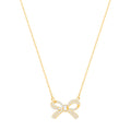 Yellow Gold CZ Bow Chain