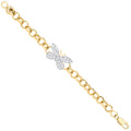 Yellow Gold CZ Butterfly Charm Baby Belcher Bracelet