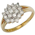 Yellow Gold CZ Cluster Ring 2.4g