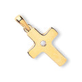 Yellow Gold CZ Cross 0.7g