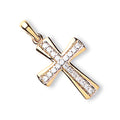 Yellow Gold CZ Cross 1.1g