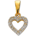 Yellow Gold CZ Heart Pendant 0.7g