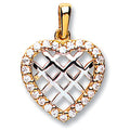 Yellow Gold CZ Heart Pendant 1g