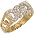 Yellow Gold CZ Id Sides Dad Ring 3.8g (£505)