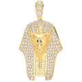 Yellow Gold CZ King Tutankhamun Pendant