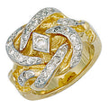 Yellow Gold CZ Knot Ring 16g
