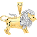 Yellow Gold CZ Lion Pendant