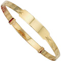 Yellow Gold D/c Expandable Id Baby Bangle 2.3g