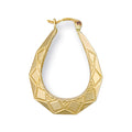 Yellow Gold D/c Oval Creoles 1.1g