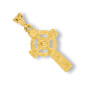 Yellow Gold Engraved Casted Cross 2.1g