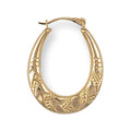 Yellow Gold Fancy Oval Creoles 0.9g
