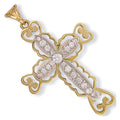 Yellow Gold Fancy Pave Set CZ Cross 7g
