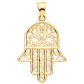 Yellow Gold Filigree Hamsa Pendant