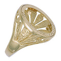 Yellow Gold (Half) Fancy Sides Sovereign Ring 5.8g