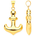 Yellow Gold Hollow Anchor Pendant