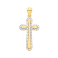 Yellow Gold Hollow CZ Cross
