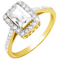 Yellow Gold Ladies Emerald Centre CZ Ring 2.7g (£350)