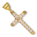 Yellow Gold Large Claw Set CZ Cross