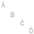 Yellow Gold Medium CZ Initial Pendants