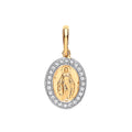 Yellow Gold Miraculous Medallion CZ Pendant