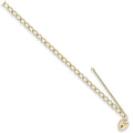 Yellow Gold Open Curb & Padlock Charm Bracelet 7g