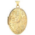 Yellow Gold Oval Locket With Design